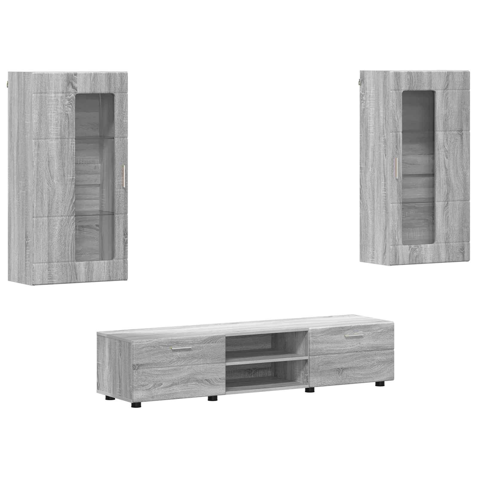Ensemble meuble TV FLORIN 3 pc Gris Sonoma Bois d'ingénierie - XIOS