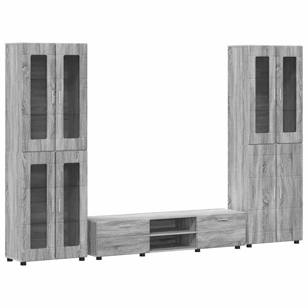 Ensemble meuble TV FLORIN 3 pc Gris Sonoma Bois d'ingénierie - XIOS