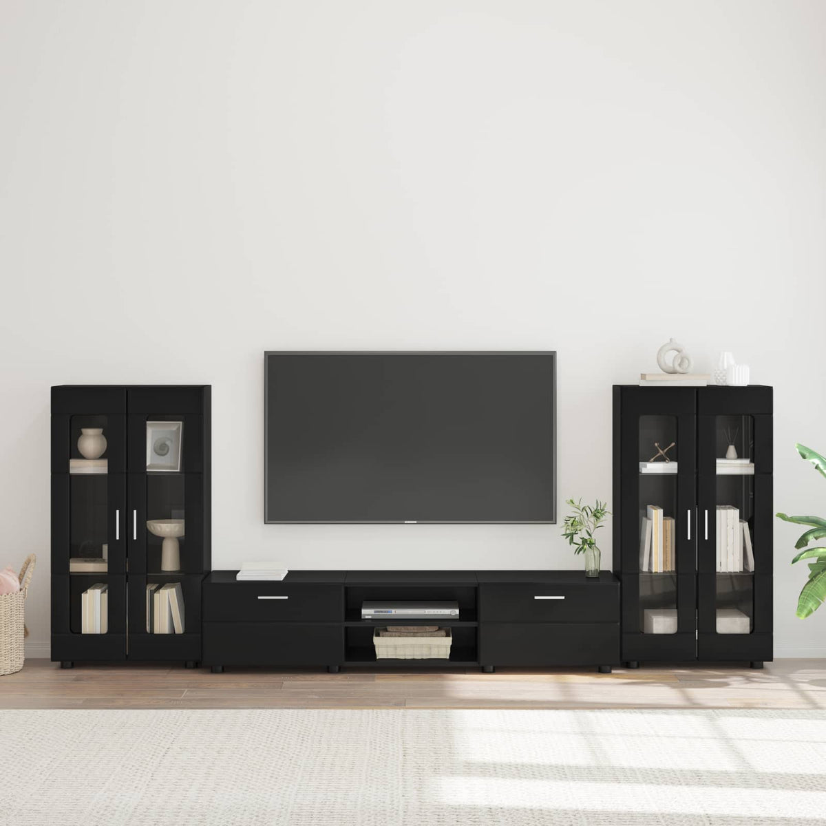 Ensemble meuble TV FLORIN 3 pc Noir Bois d'ingénierie - XIOS