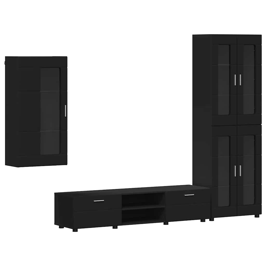 Ensemble meuble TV FLORIN 3 pc Noir Bois d'ingénierie - XIOS