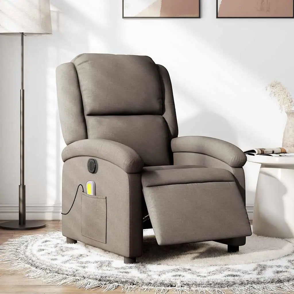 Fauteuil de massage inclinable électrique Taupe Tissu - XIOS