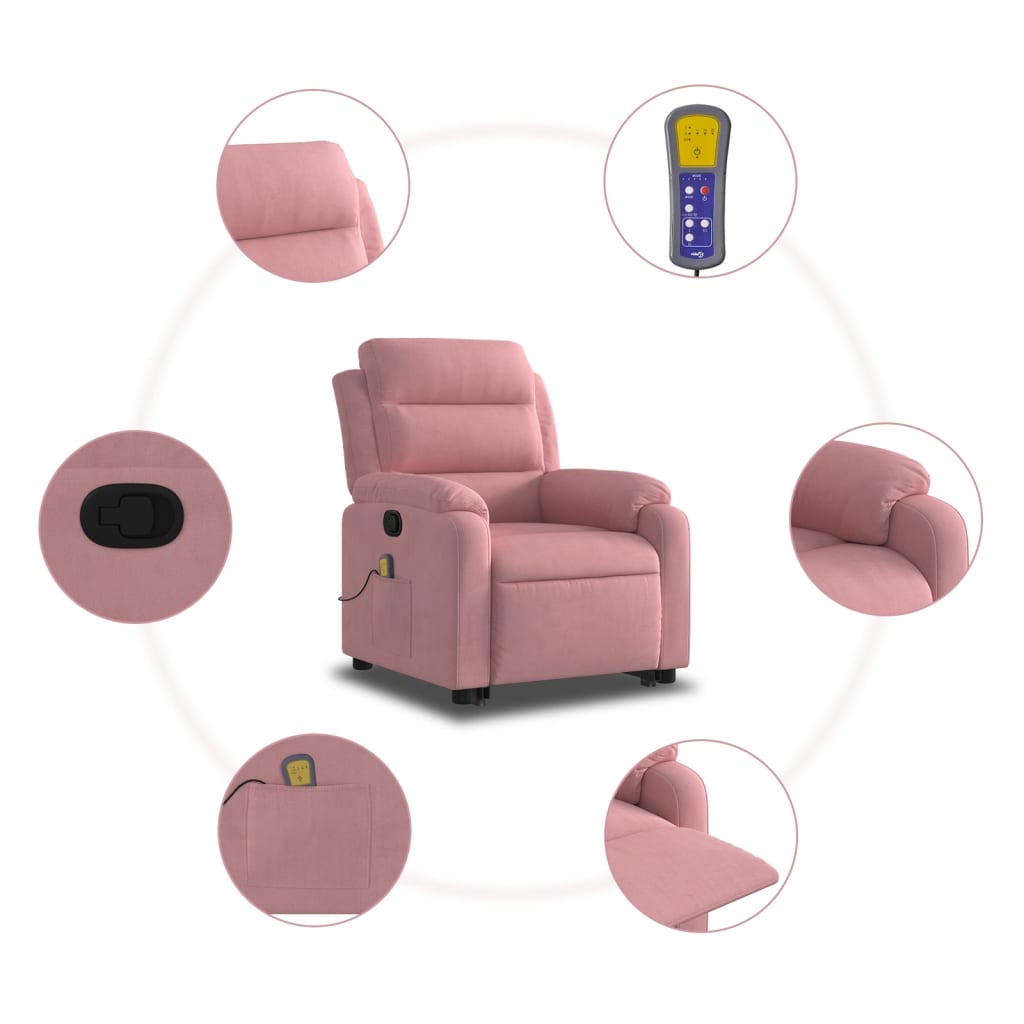 Fauteuil de massage inclinable Rose Velours - XIOS