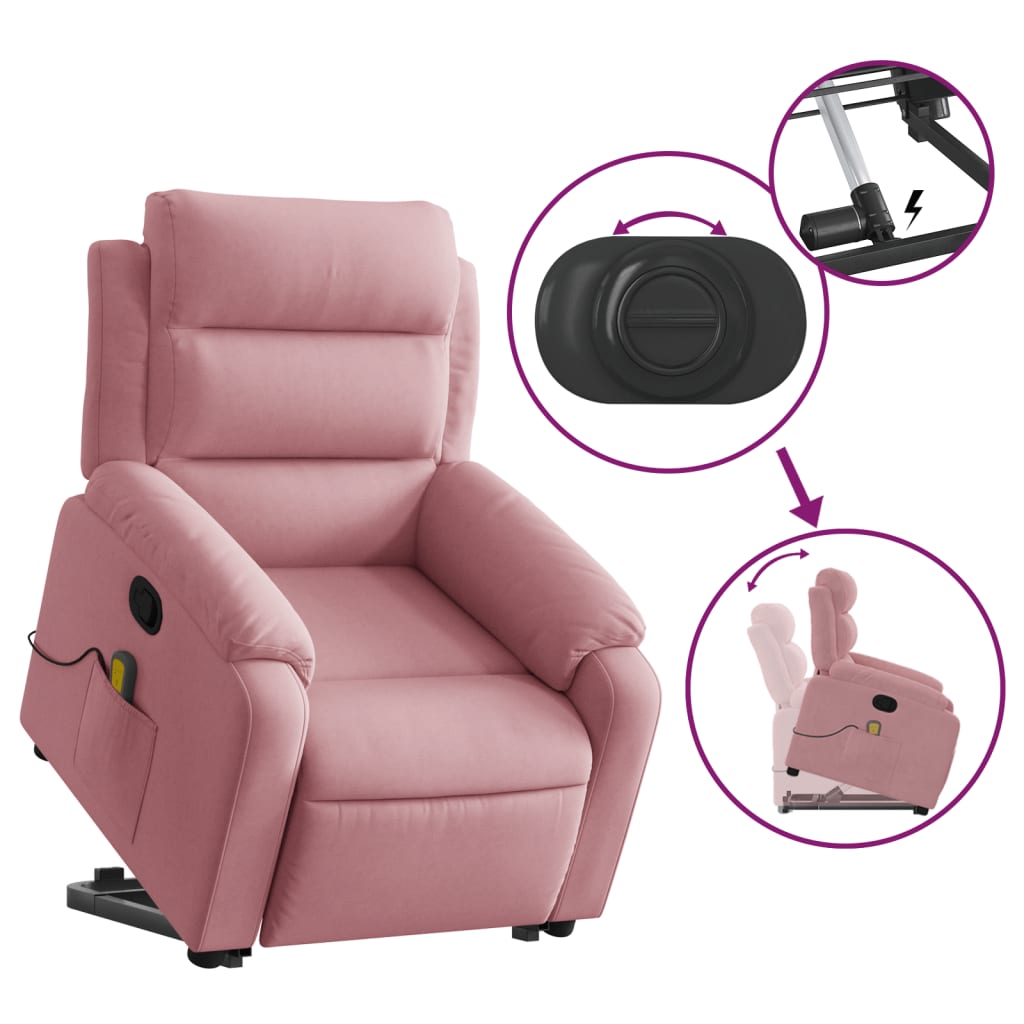 Fauteuil de massage inclinable Rose Velours - XIOS