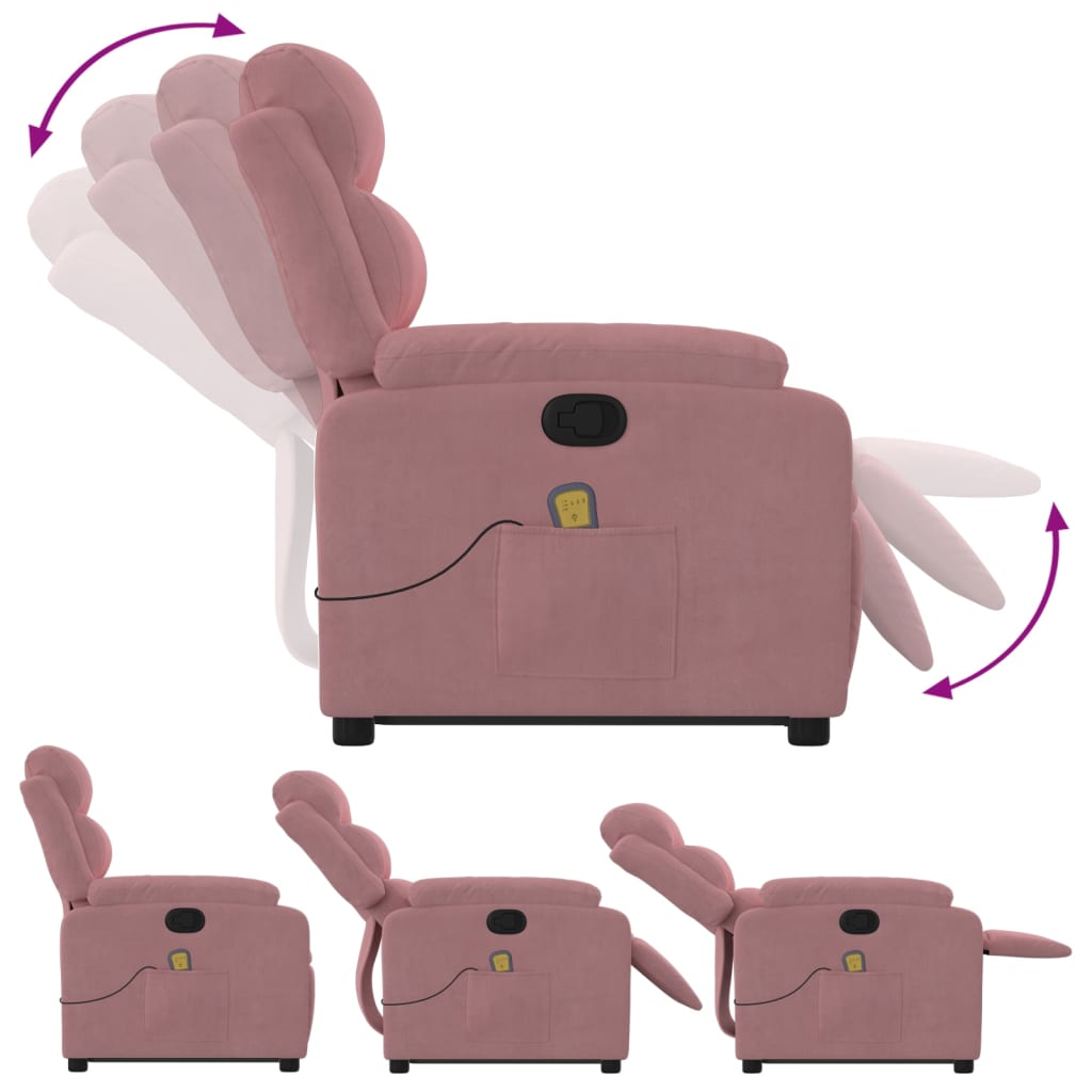 Fauteuil de massage inclinable Rose Velours - XIOS