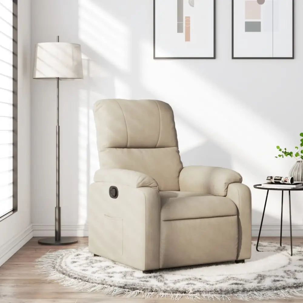 Fauteuil inclinable crème tissu microfibre - XIOS