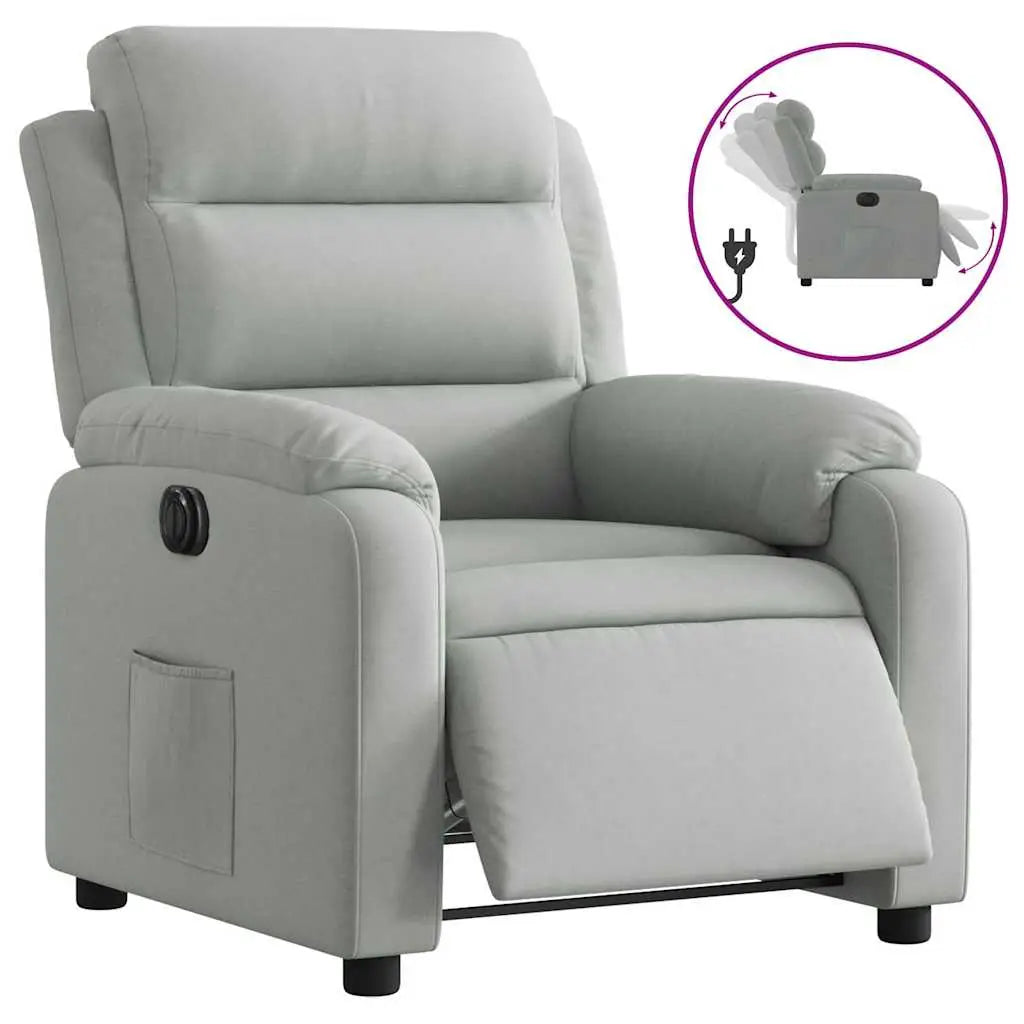 Fauteuil inclinable électrique gris clair velours - XIOS