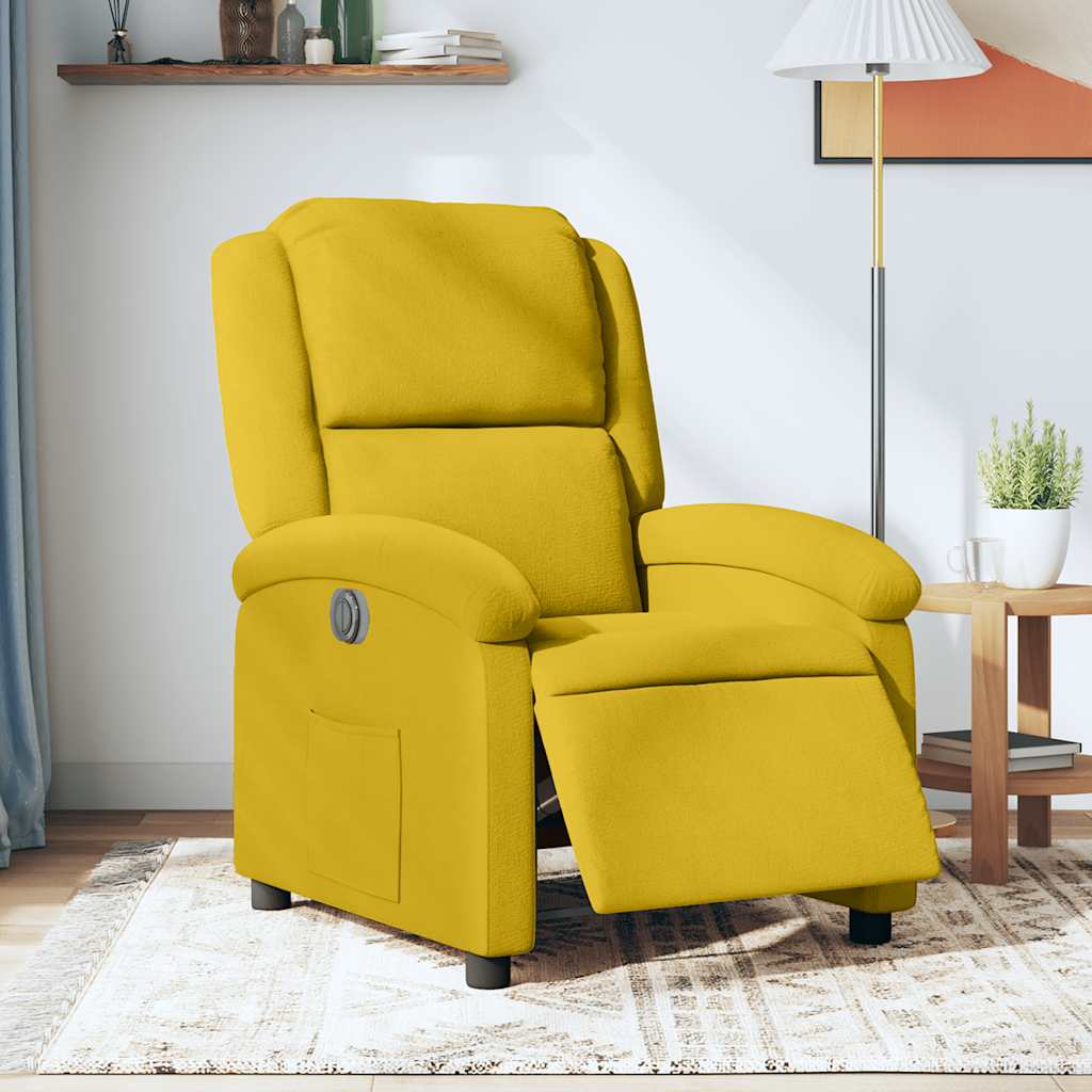 Fauteuil inclinable électrique jaune velours - XIOS