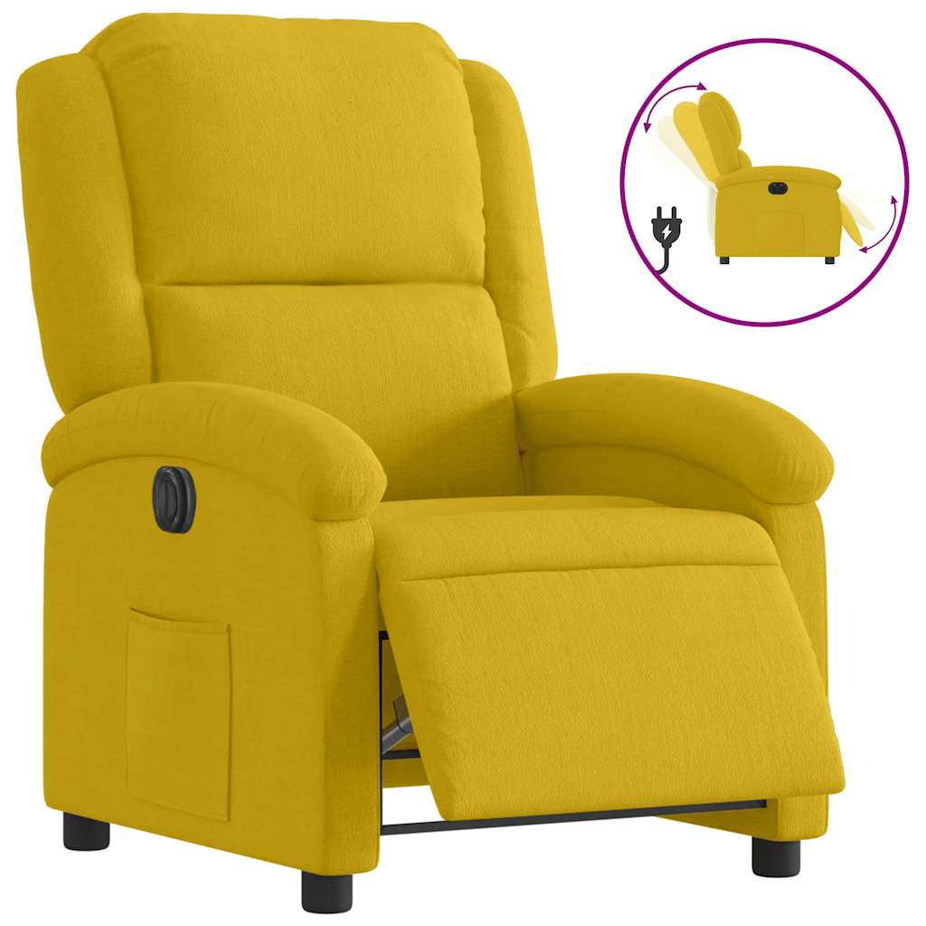 Fauteuil inclinable électrique jaune velours - XIOS