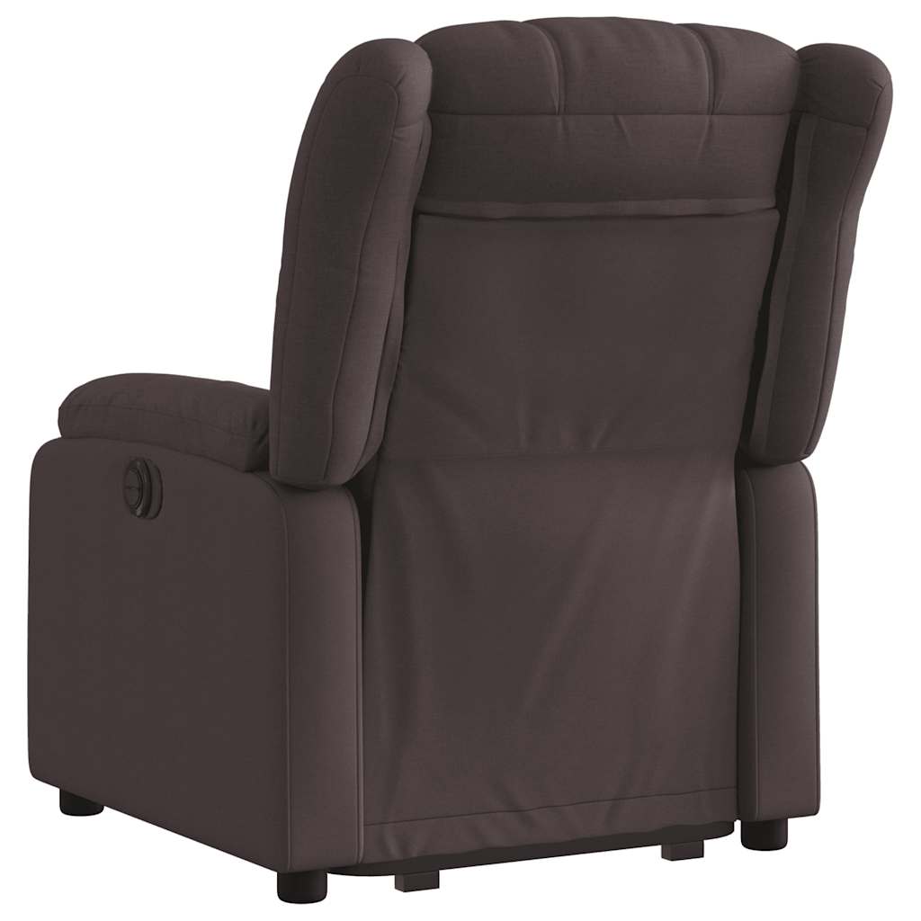 Fauteuil inclinable électrique marron foncé tissu - XIOS