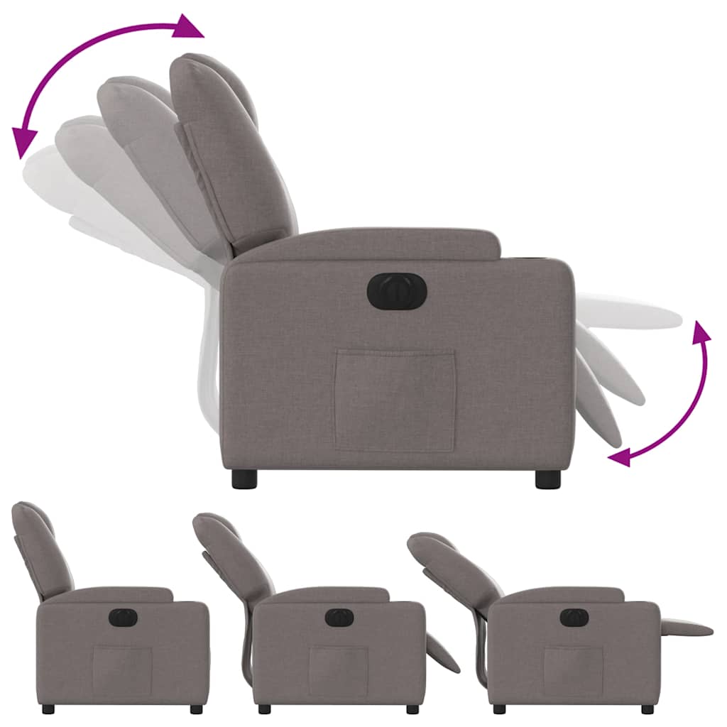 Fauteuil inclinable électrique Taupe Tissu - XIOS