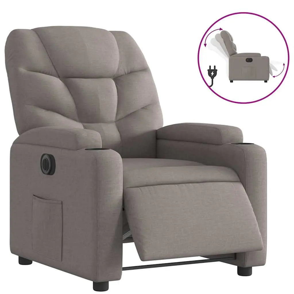 Fauteuil inclinable électrique Taupe Tissu - XIOS