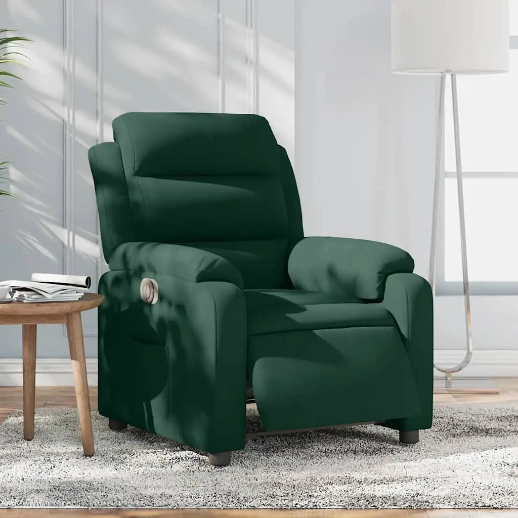 Fauteuil inclinable électrique vert foncé velours - XIOS