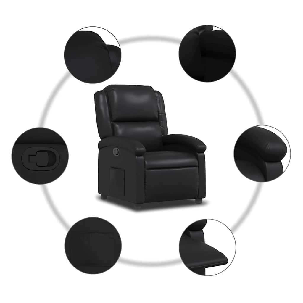 Fauteuil inclinable en similicuir noir - XIOS