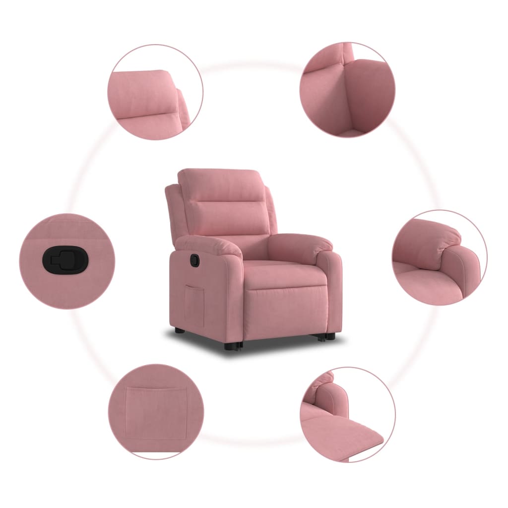 Fauteuil inclinable Rose Velours - XIOS