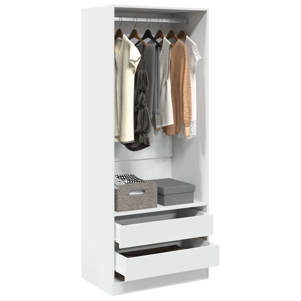 Garde-robe blanc 80x50x200 cm bois d'ingénierie - XIOS