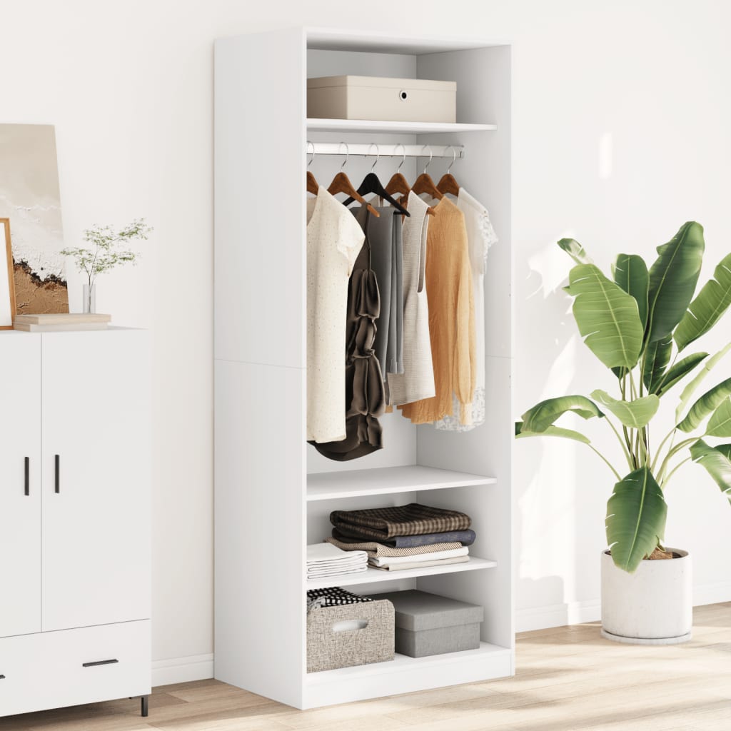 Garde-robe blanc 80x50x200 cm bois d'ingénierie - XIOS