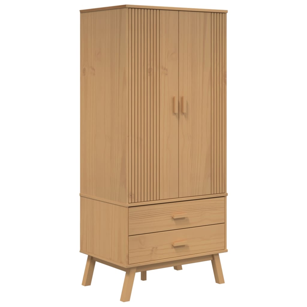 Garde-robe OLDEN marron 76,5x53x172 cm bois massif de pin - XIOS