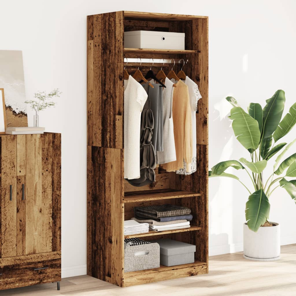 Garde-robe vieux bois 80x50x200 cm bois d’ingénierie - XIOS