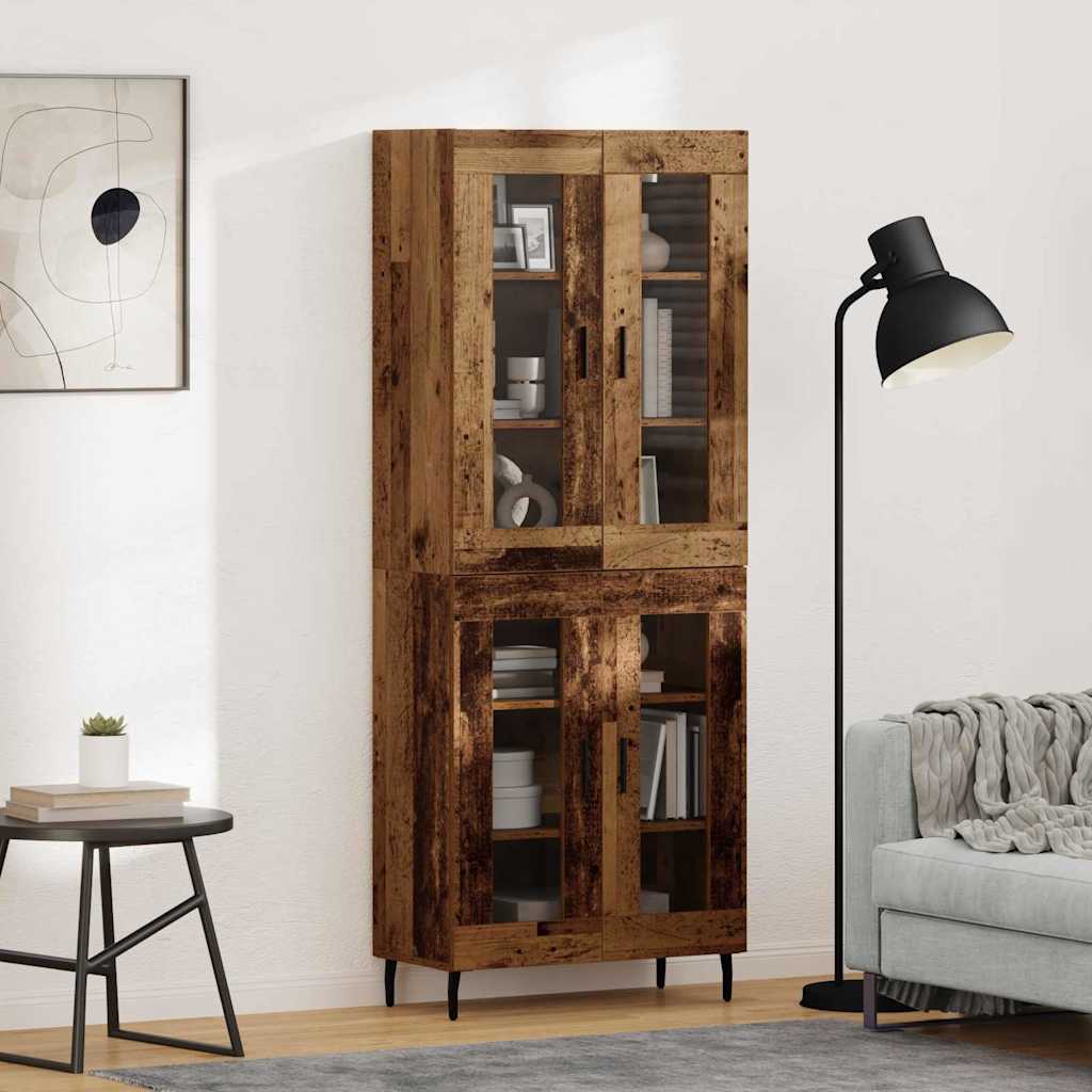 Haut Armoire 2 pc Bois ancien 69,5 x 34 x 180 cm - XIOS