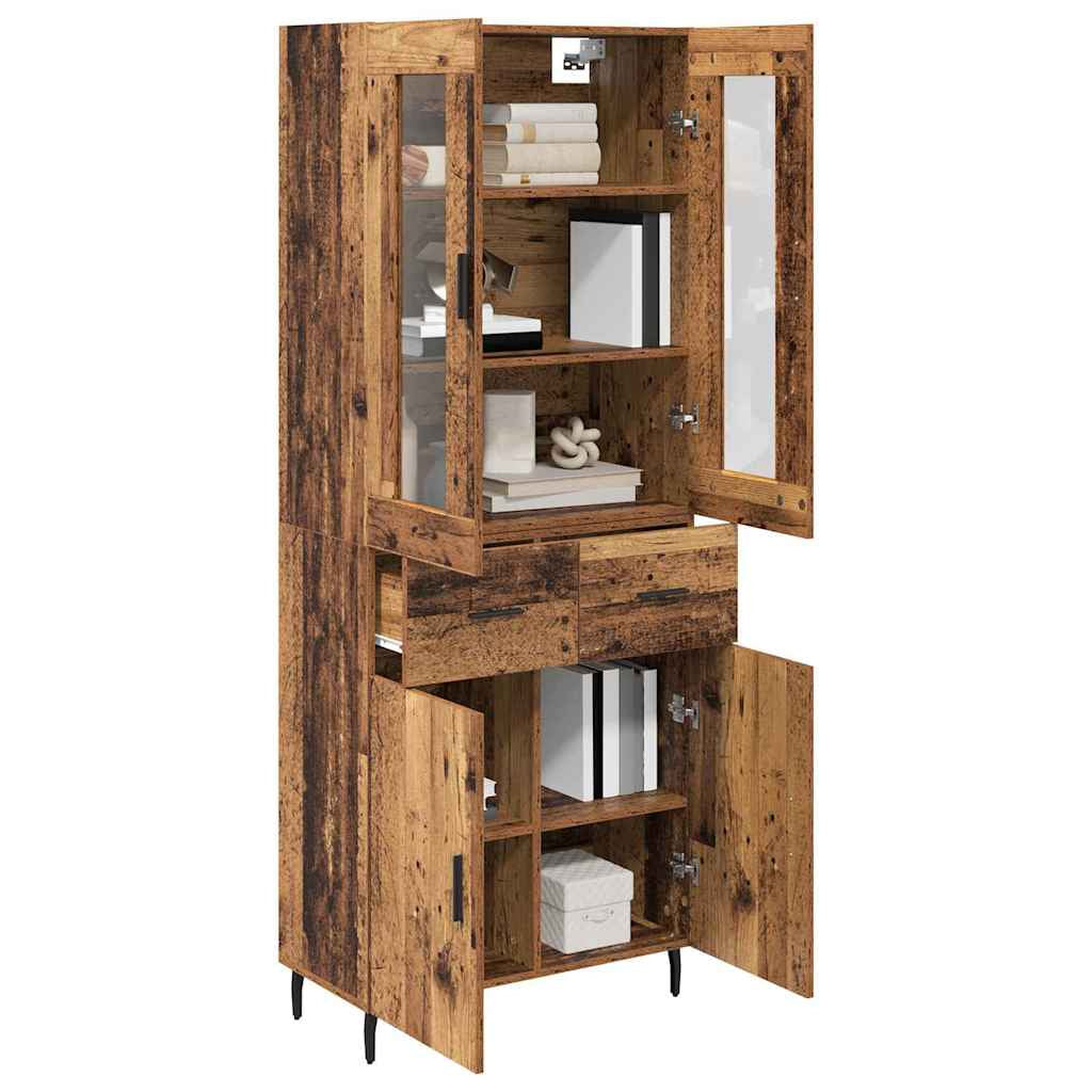 Haut Armoire 2 pc Bois Ancien 69,5 x 34 x 180 cm - XIOS