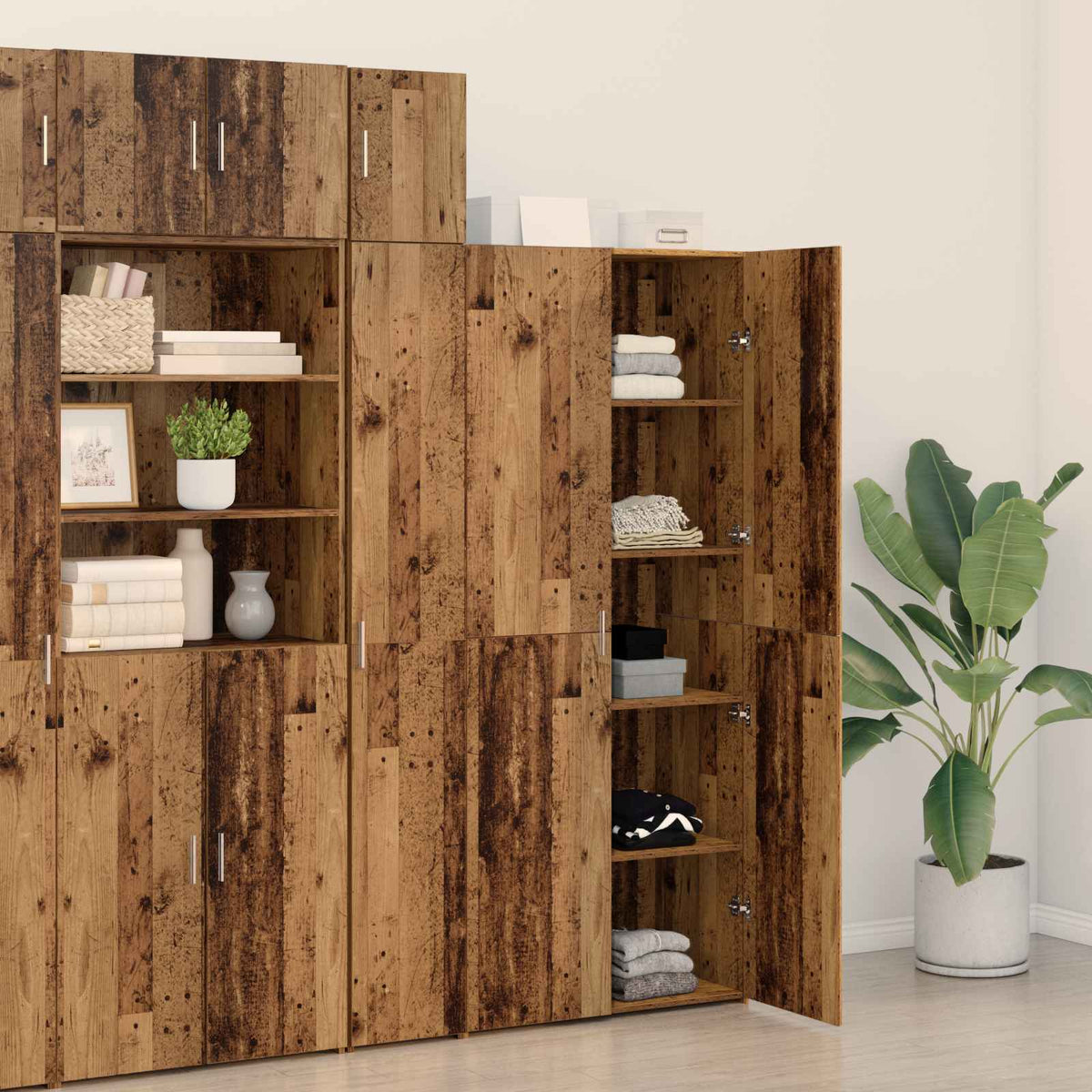 Haut Armoire Bois ancien 80 x 42 x 185 cm - XIOS