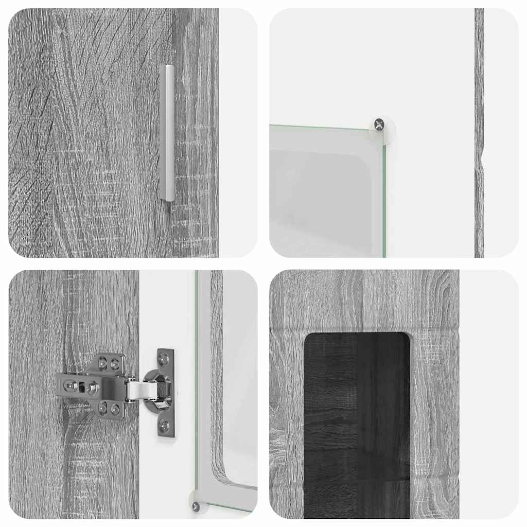 Haut Armoire FLORIN 60 x 35 x 182 cm Gris Sonoma - XIOS