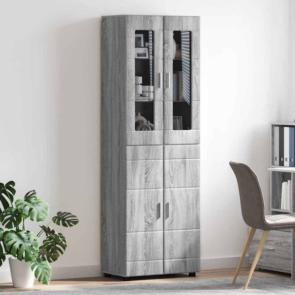Haut Armoire FLORIN 60 x 35 x 182 cm Gris Sonoma - XIOS