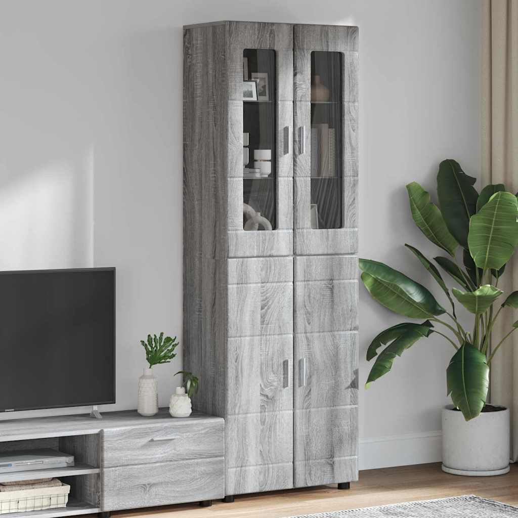Haut Armoire FLORIN 60 x 35 x 182 cm Gris Sonoma - XIOS