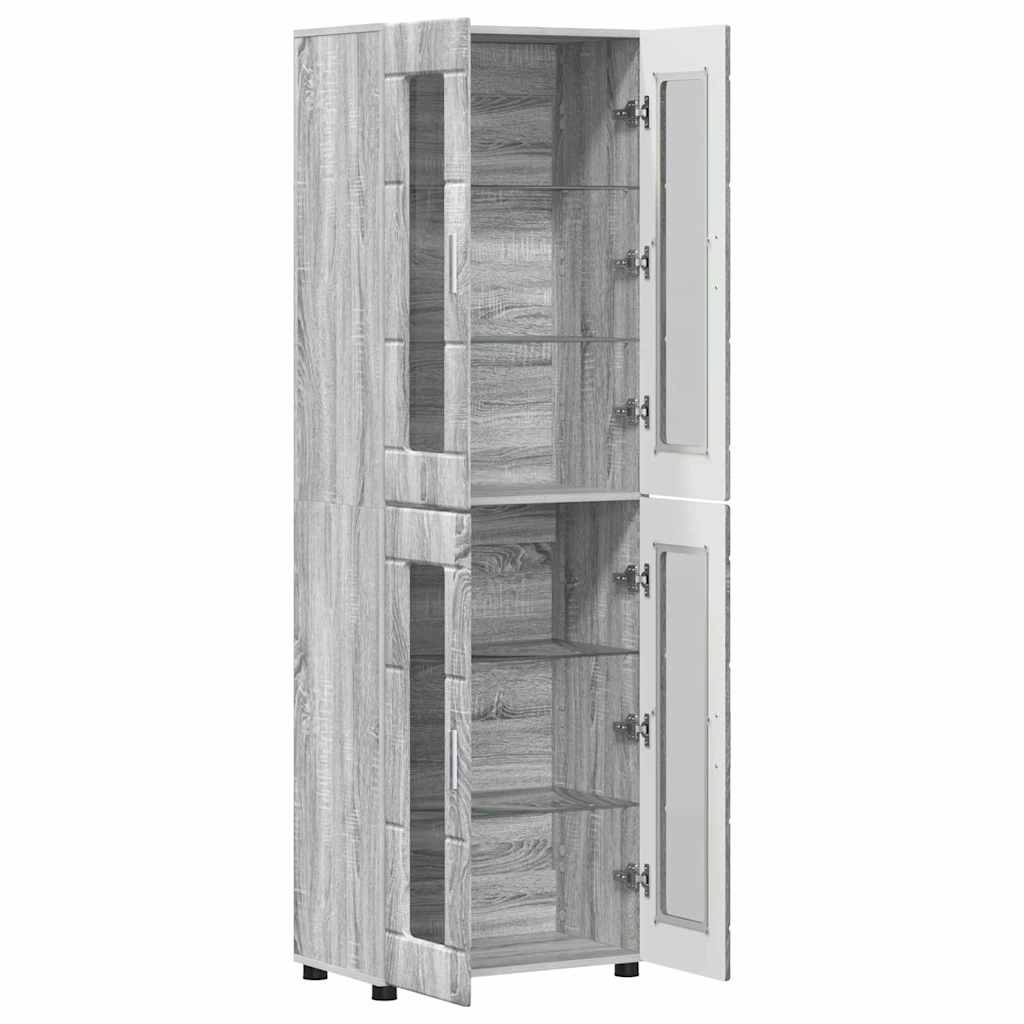 Haut Armoire FLORIN 60 x 35 x 182 cm Gris Sonoma - XIOS