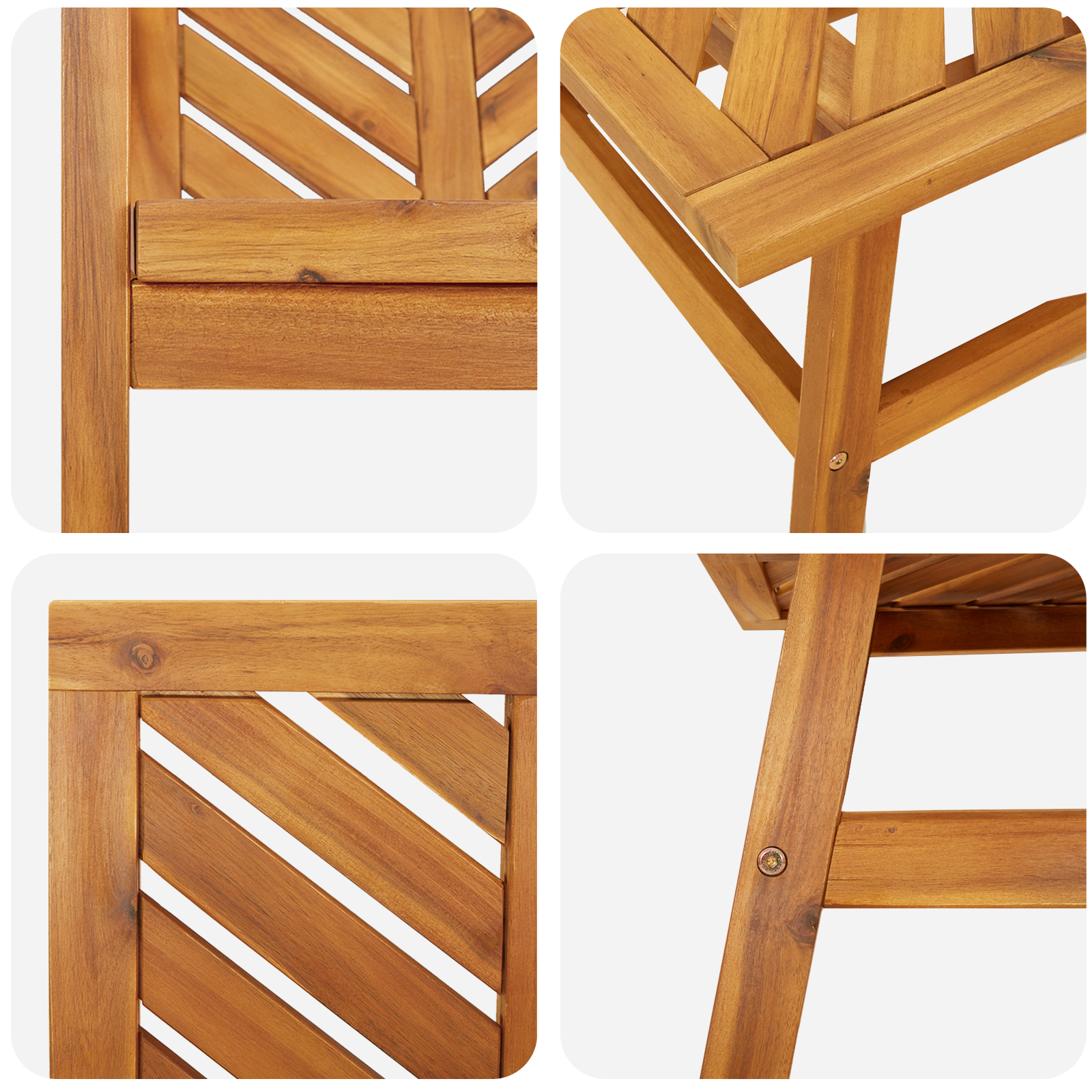 Ensemble de salon de jardin 4 pièces en bois massif d'acacia Chaises de jardin vidaXL