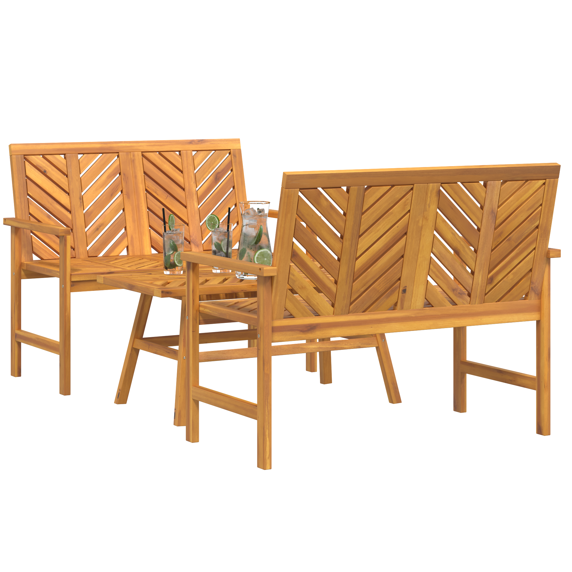 Ensemble de salon de jardin 3 pièces bois massif d'acacia Chaises de jardin vidaXL