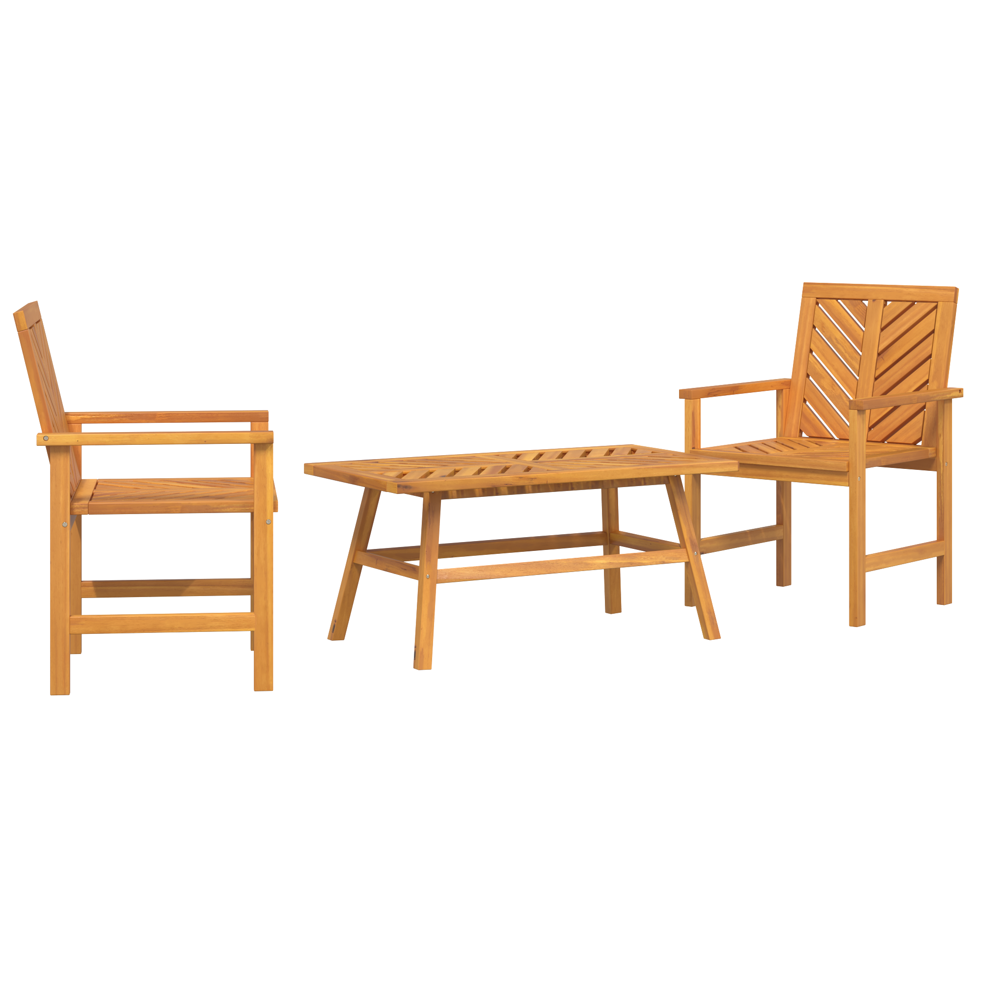 Ensemble de salon de jardin 3 pièces en bois massif d'acacia Chaises de jardin vidaXL