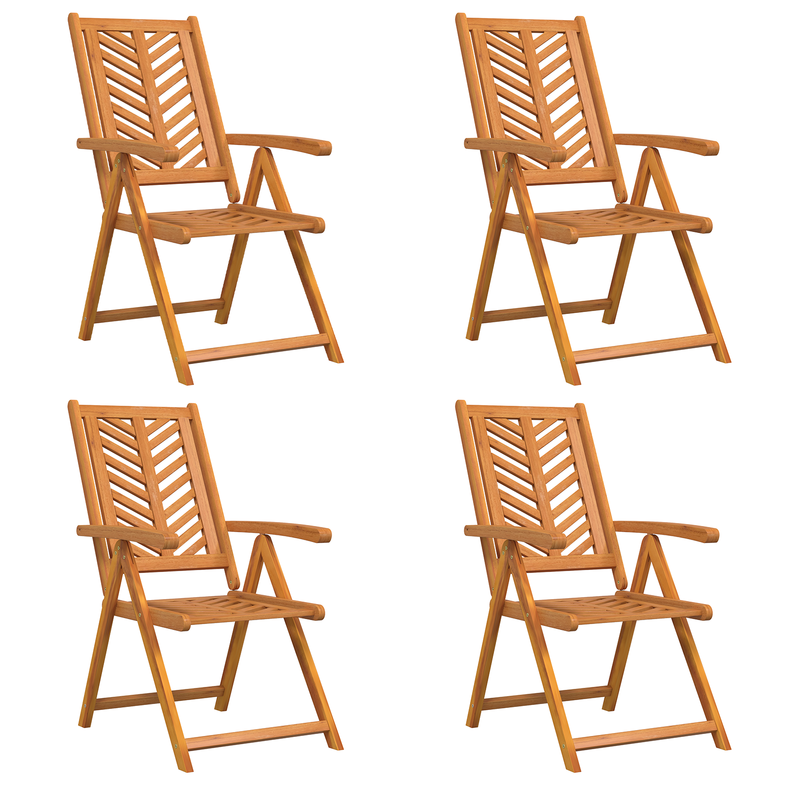 Chaises de jardin inclinables 4 pcs Bois massif acacia Chaises de jardin vidaXL