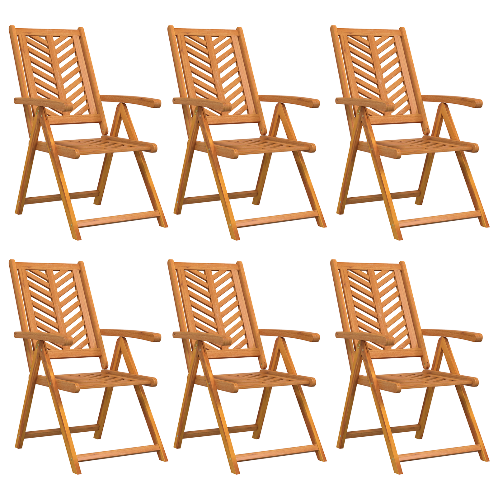 Chaises de jardin inclinables 6 pcs en bois acacia massif Chaises de jardin vidaXL