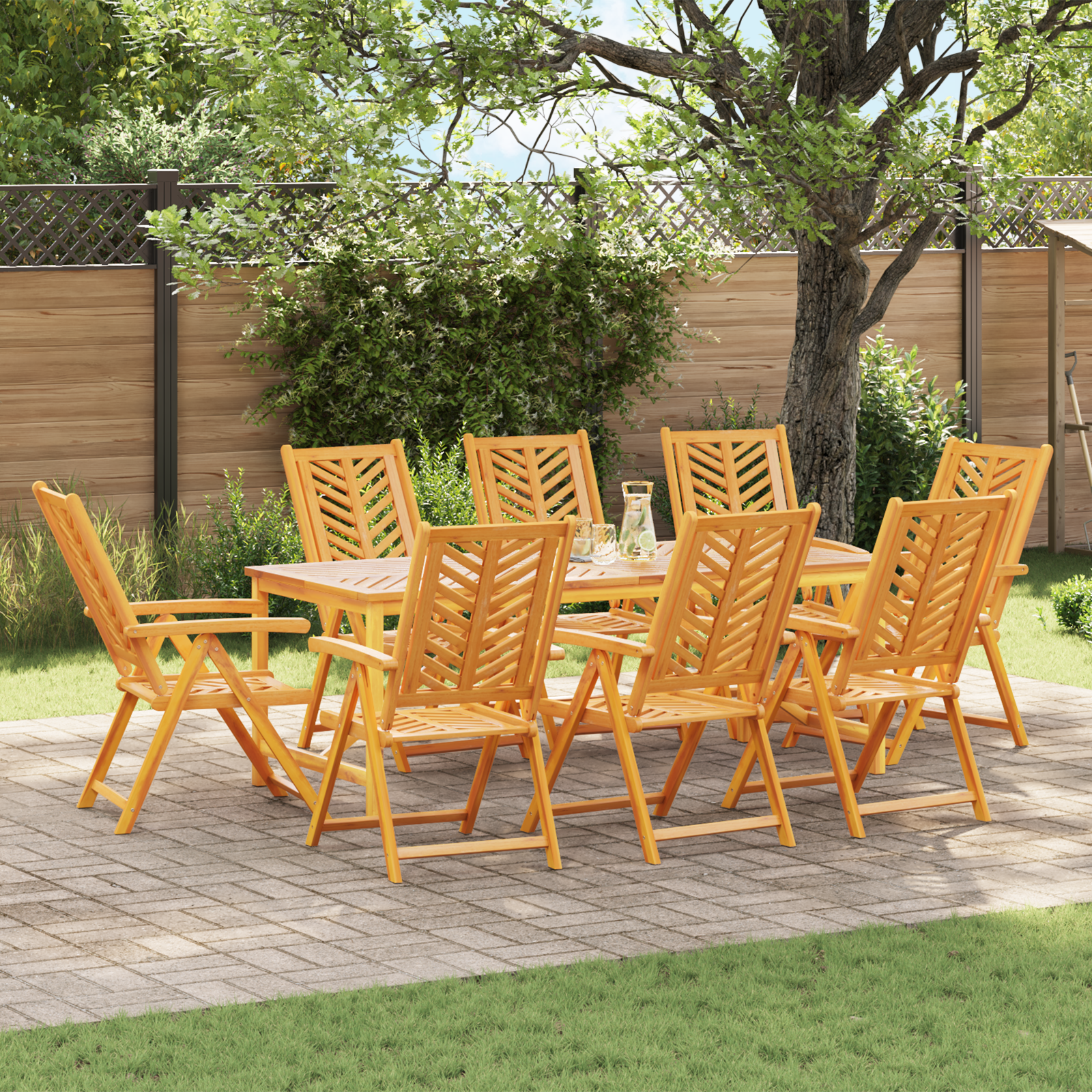 Chaises de Jardin Inclinables 8 pcs Bois Acacia Massif Chaises de jardin vidaXL