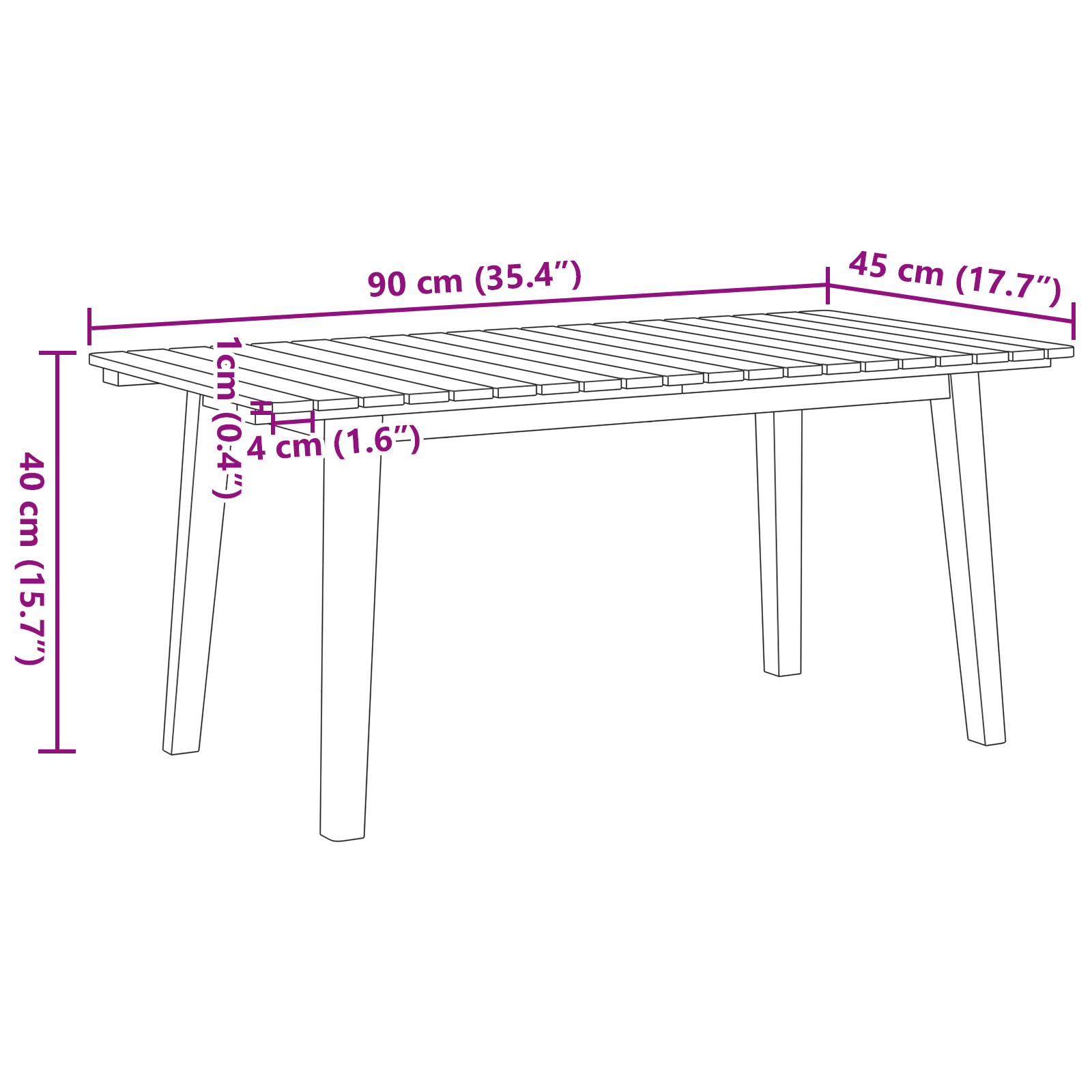 Ensemble de chaises de jardin avec table - 5 pièces, bois d'acacia noir Chaises de jardin vidaXL
