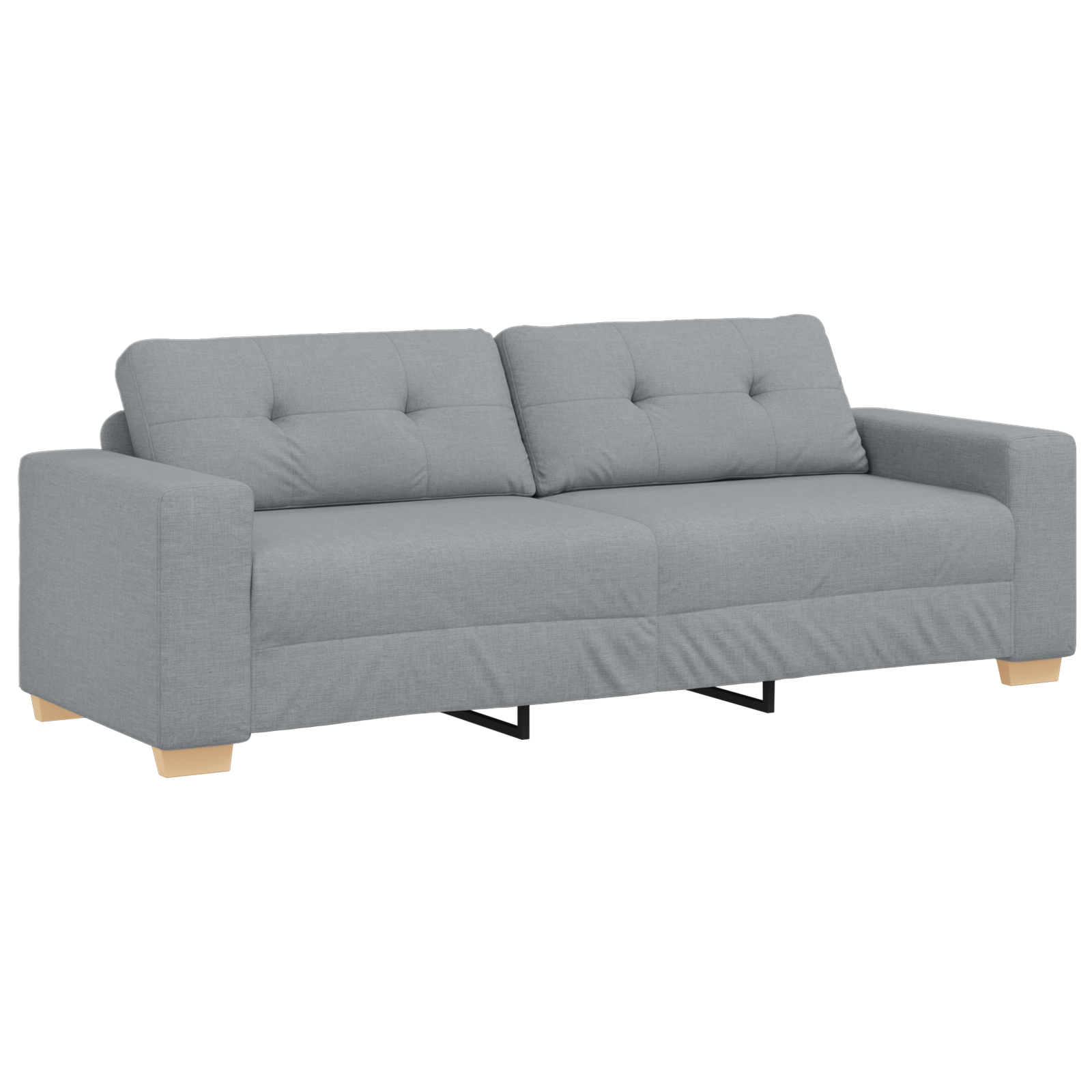Ensemble de Canapés avec coussin avec oreiller 3 pcs Gris tissu - XIOS