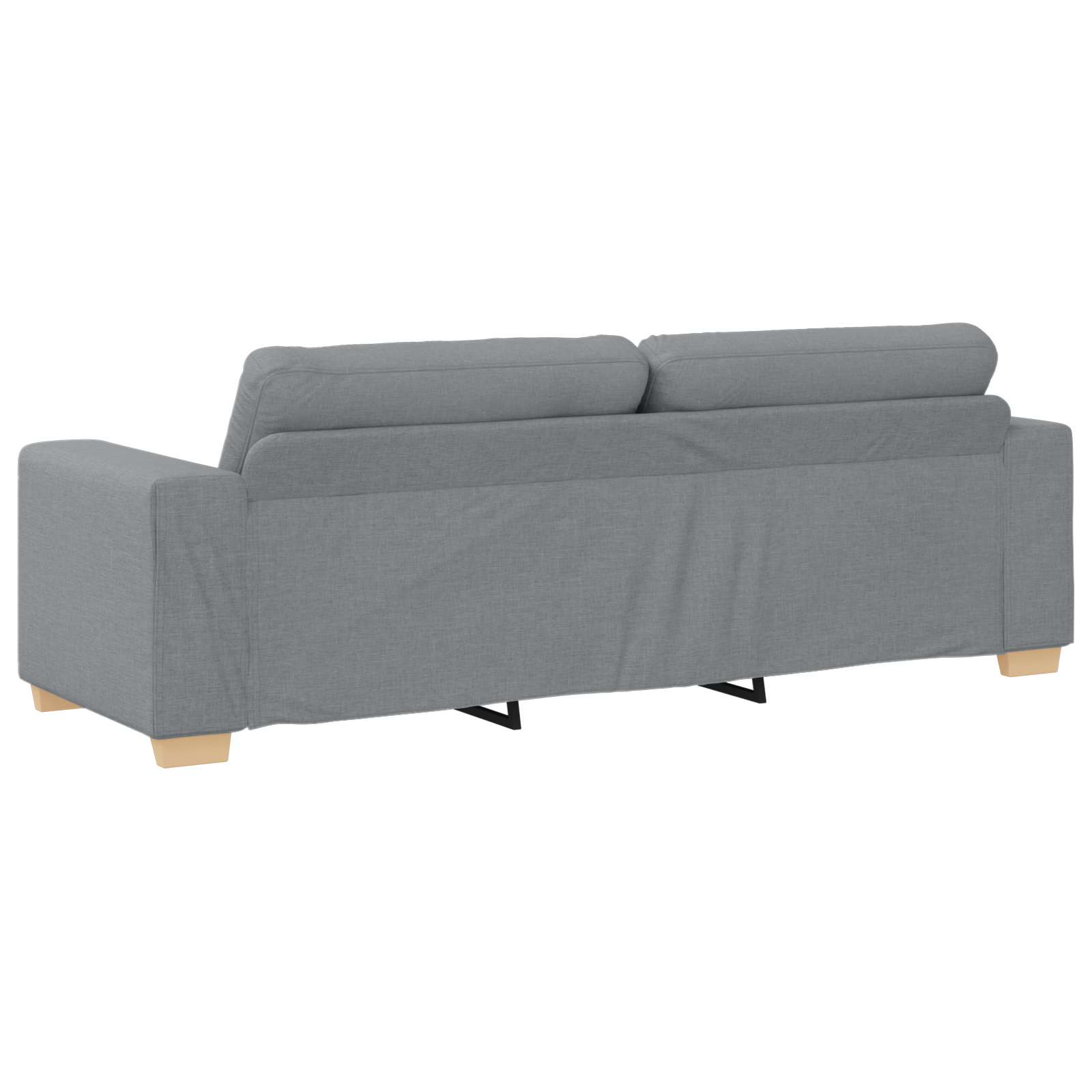 Ensemble de Canapés avec coussin avec oreiller 3 pcs Gris tissu - XIOS