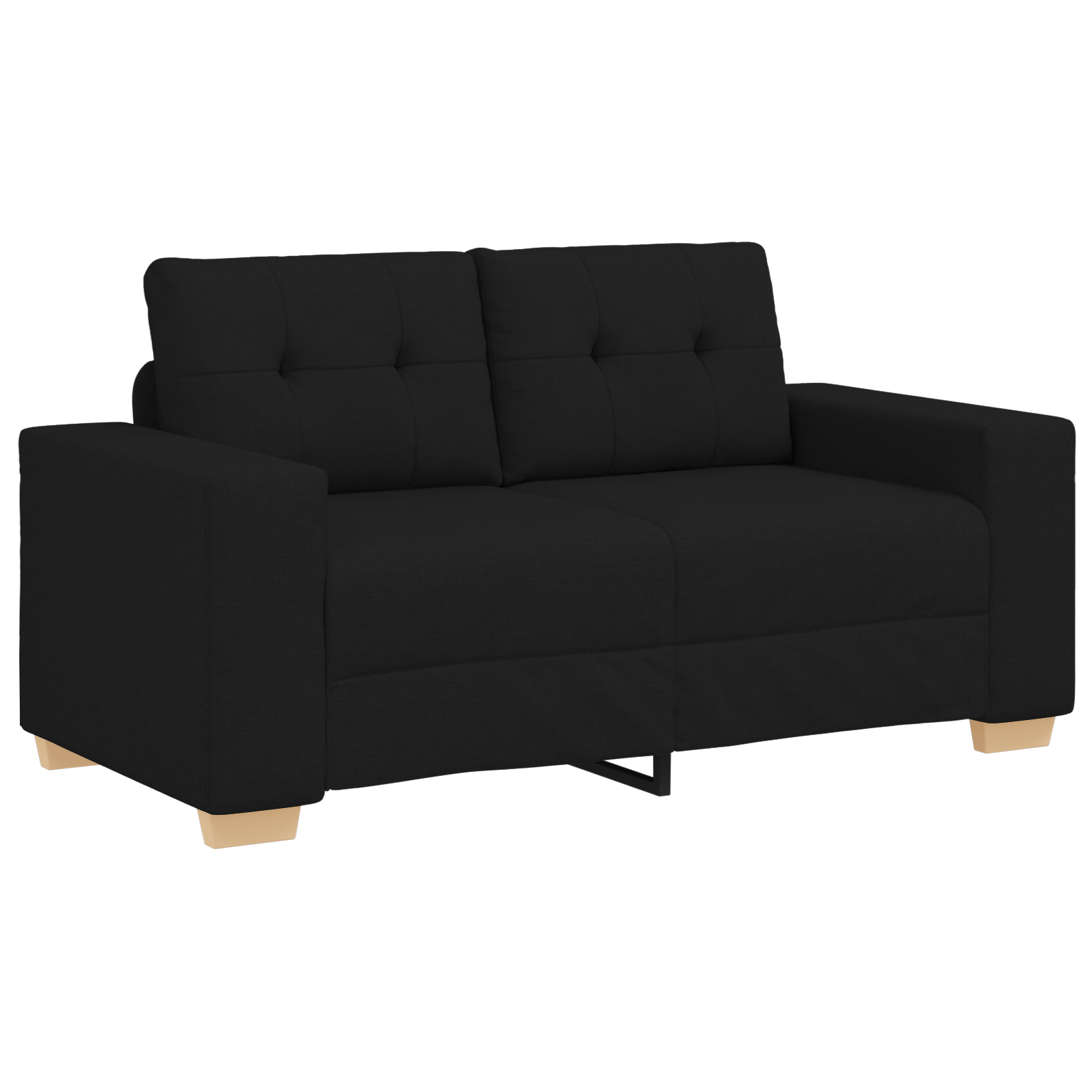 Ensemble de Canapés avec coussin avec oreiller 3 pcs Noir tissu - XIOS