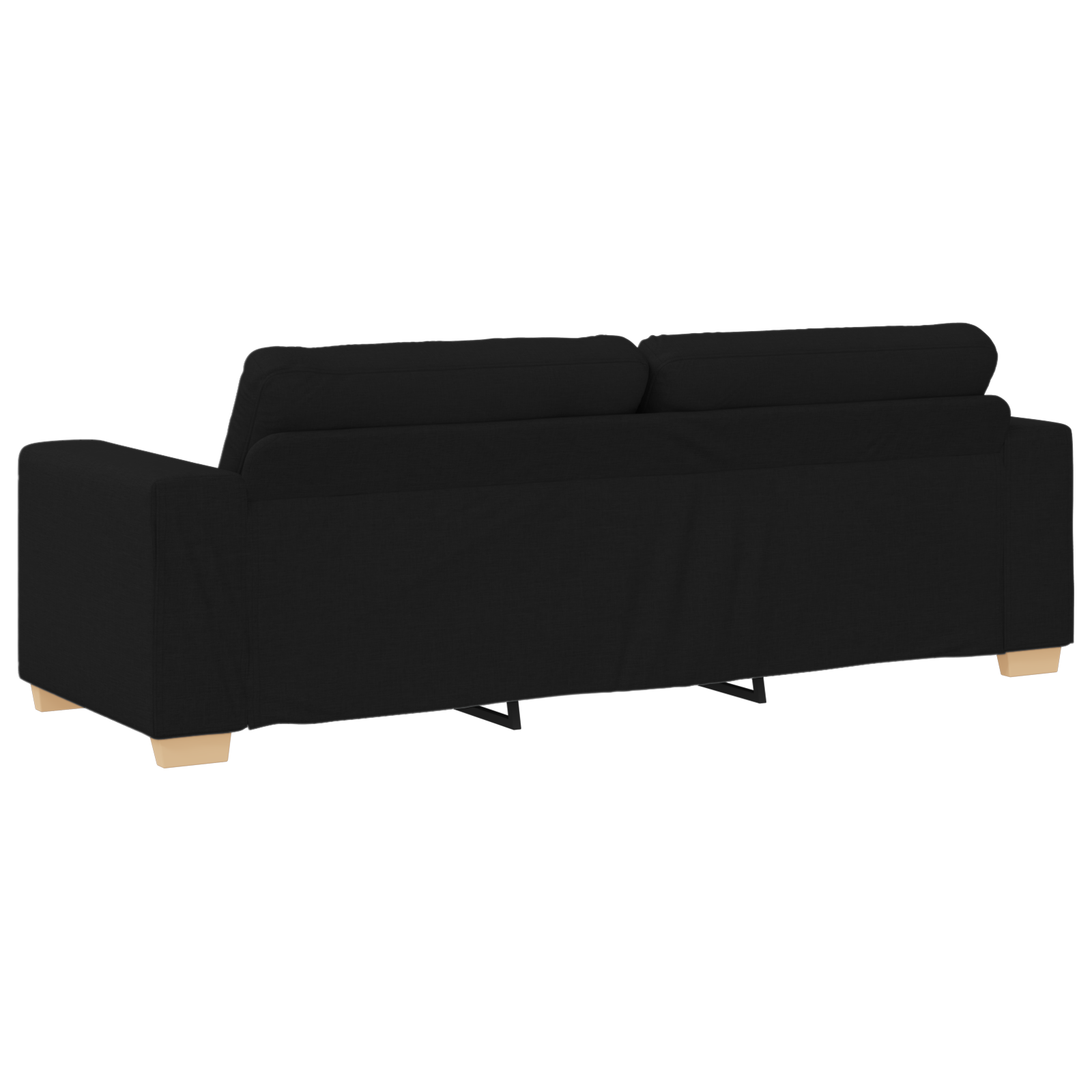 Ensemble de Canapés avec coussin avec oreiller 3 pcs Noir tissu - XIOS