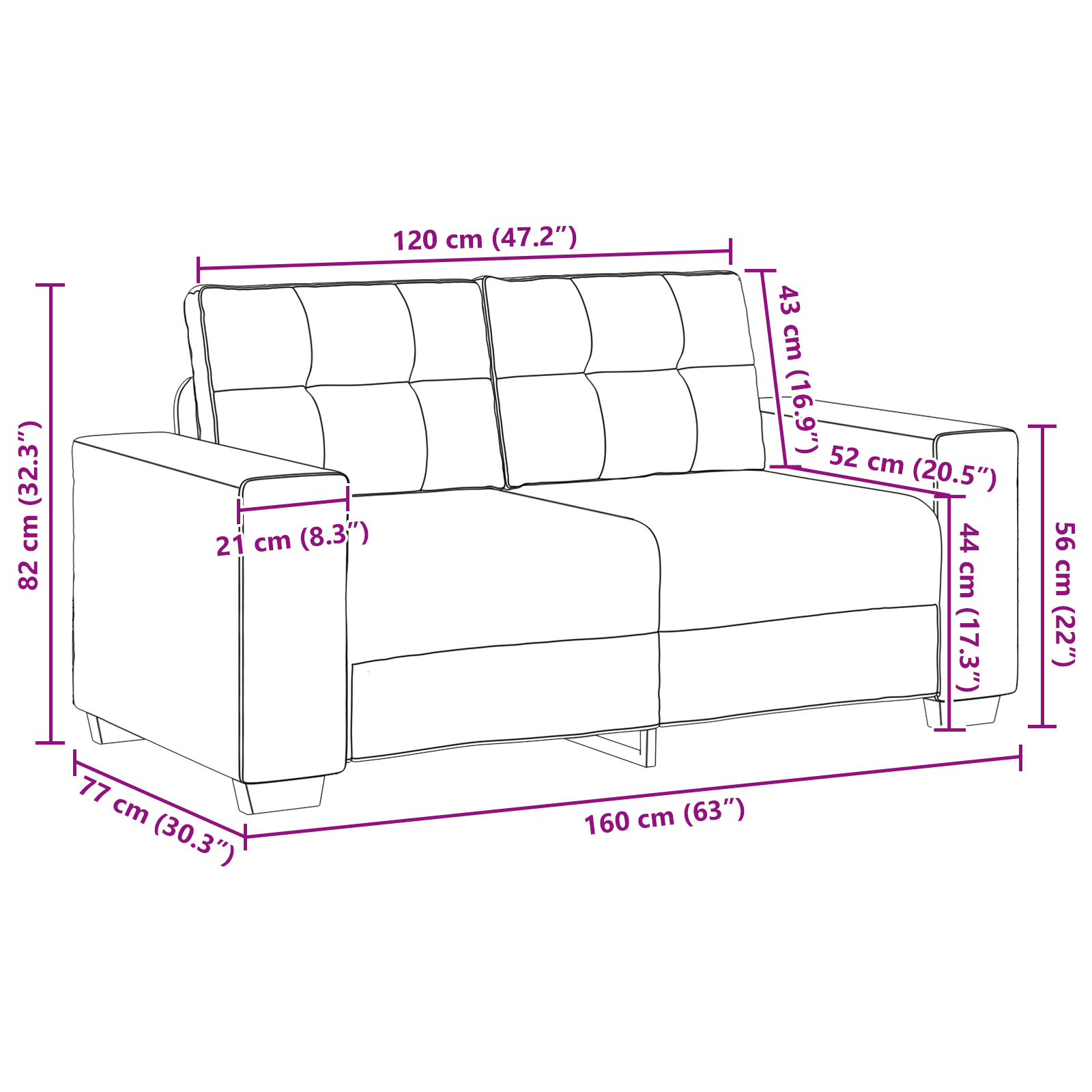 Ensemble de Canapés avec coussin avec oreiller Bordeaux tissu - XIOS