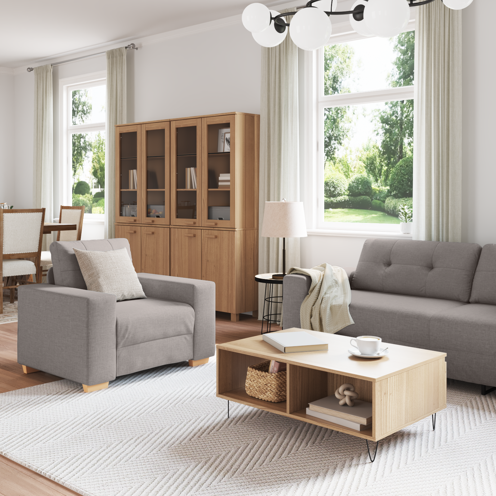 Ensemble de Canapés avec coussin 3 pcs Taupe tissu - XIOS