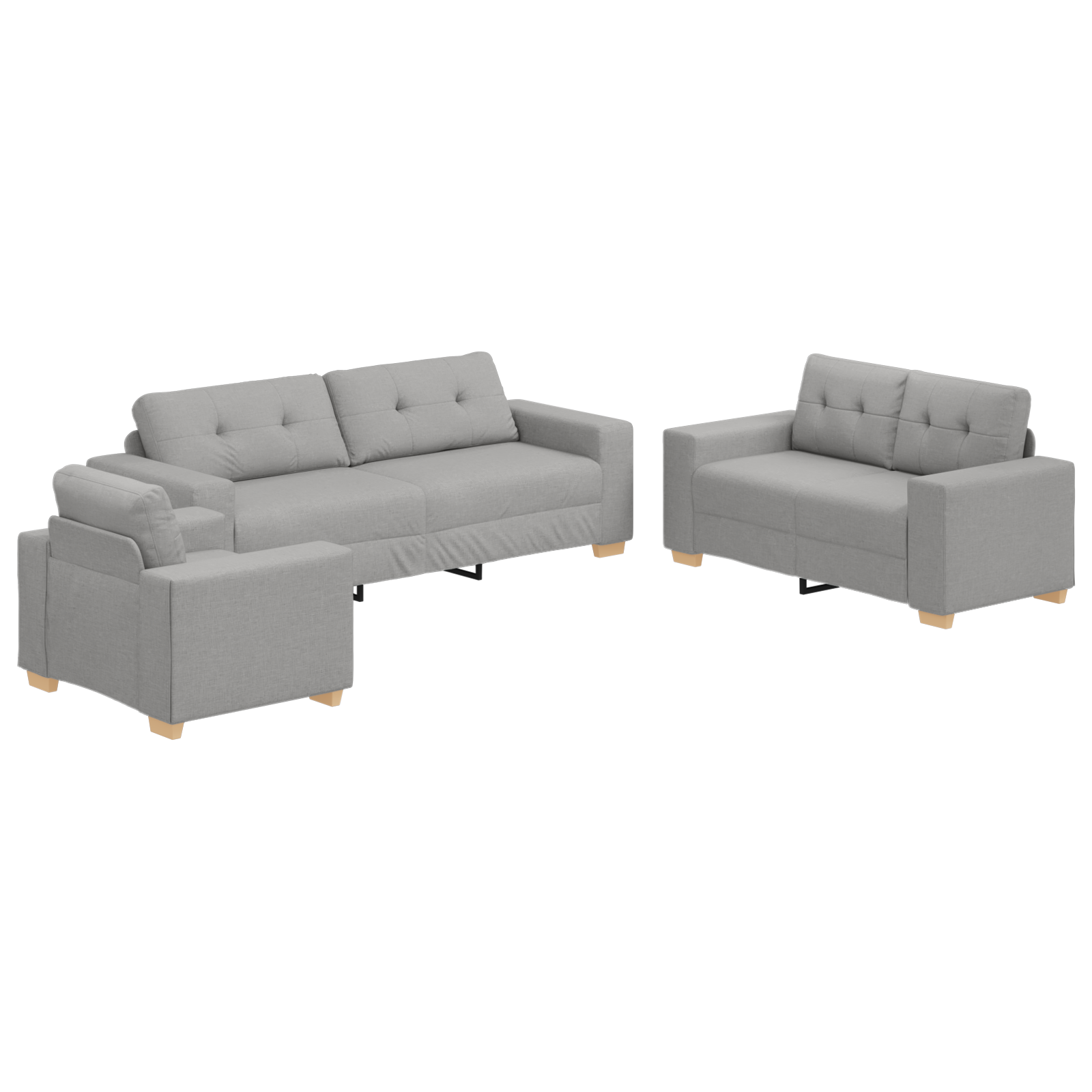 Ensemble de Canapés avec coussin avec oreiller Gris tissu - XIOS