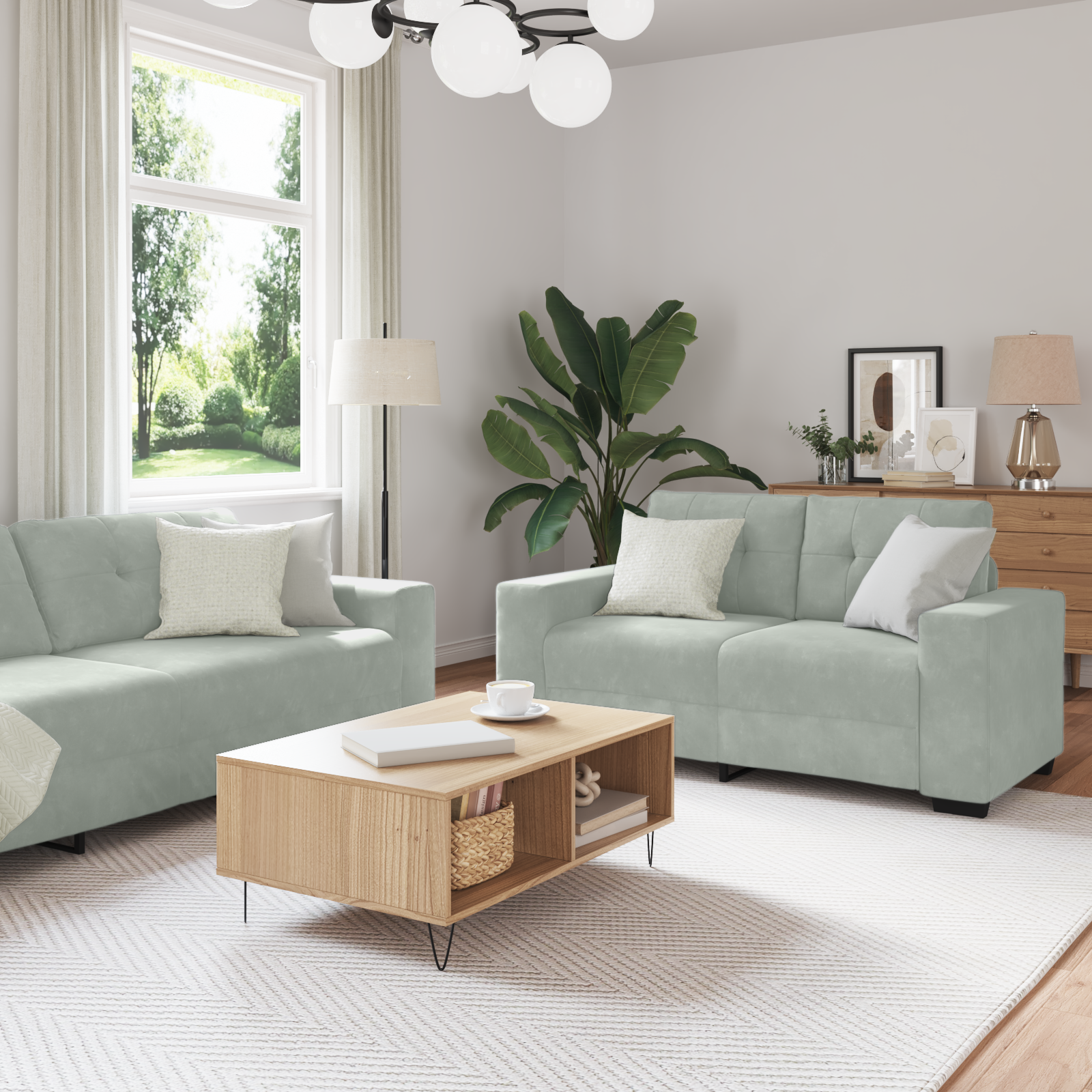Ensemble de Canapés 3 pcs Gris 221 x 78 x 80 cm Velours - XIOS