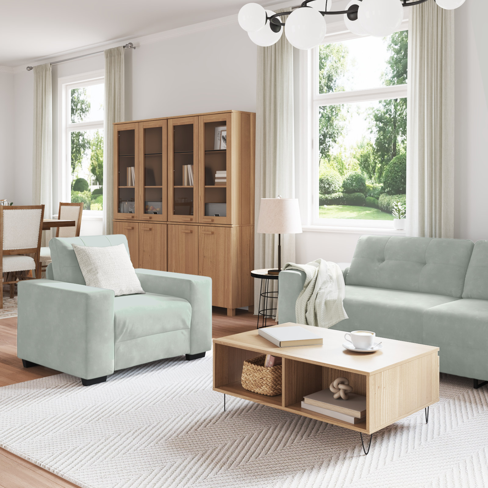 Ensemble de Canapés 3 pcs Gris 221 x 78 x 80 cm Velours - XIOS