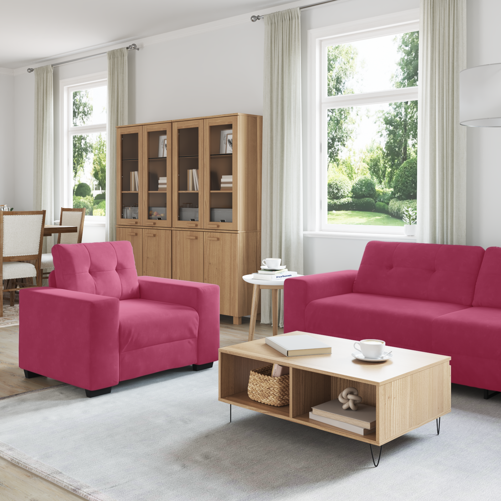 Ensemble de Canapés 3 pcs Bordeaux 221 x 78 x 80 cm Velours - XIOS