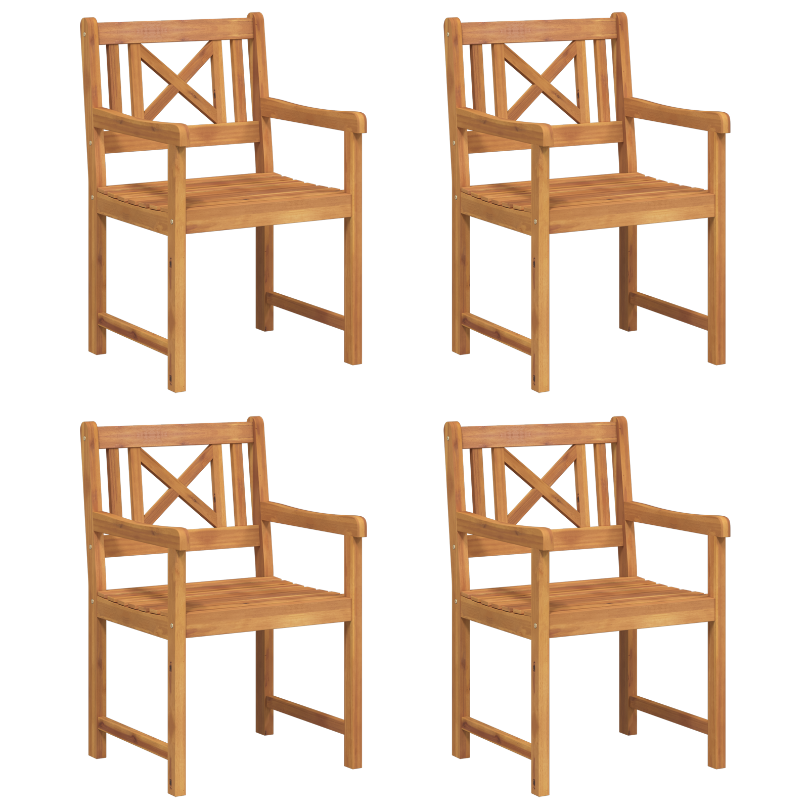 Chaises de jardin vidaXL 4 pcs 56x55.5x90 cm Bois Massif d'Acacia Chaises de jardin vidaXL