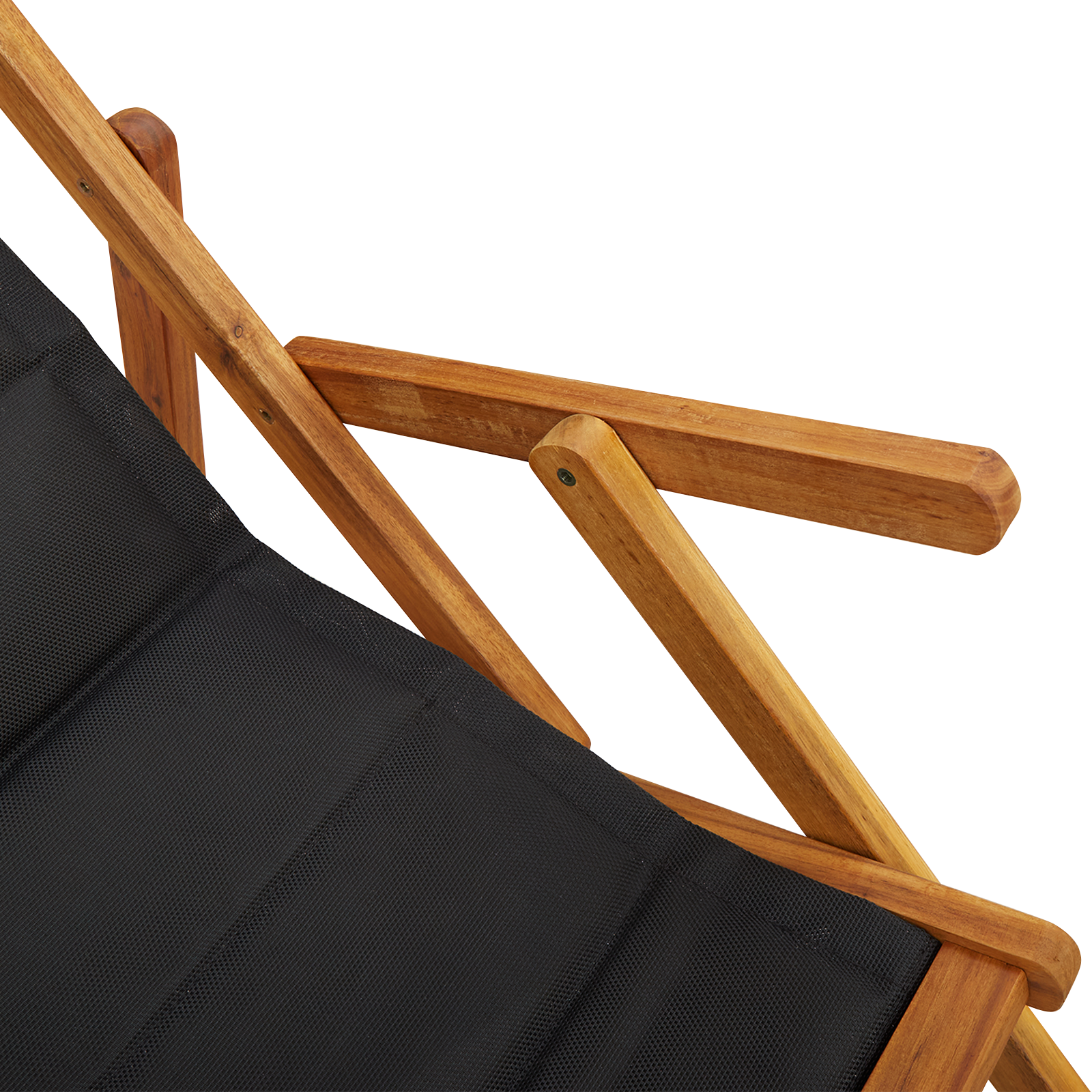 Chaises de plage pliantes vidaXL 2 pcs Black Bois d'acacia massif & Textilène Chaises de jardin vidaXL