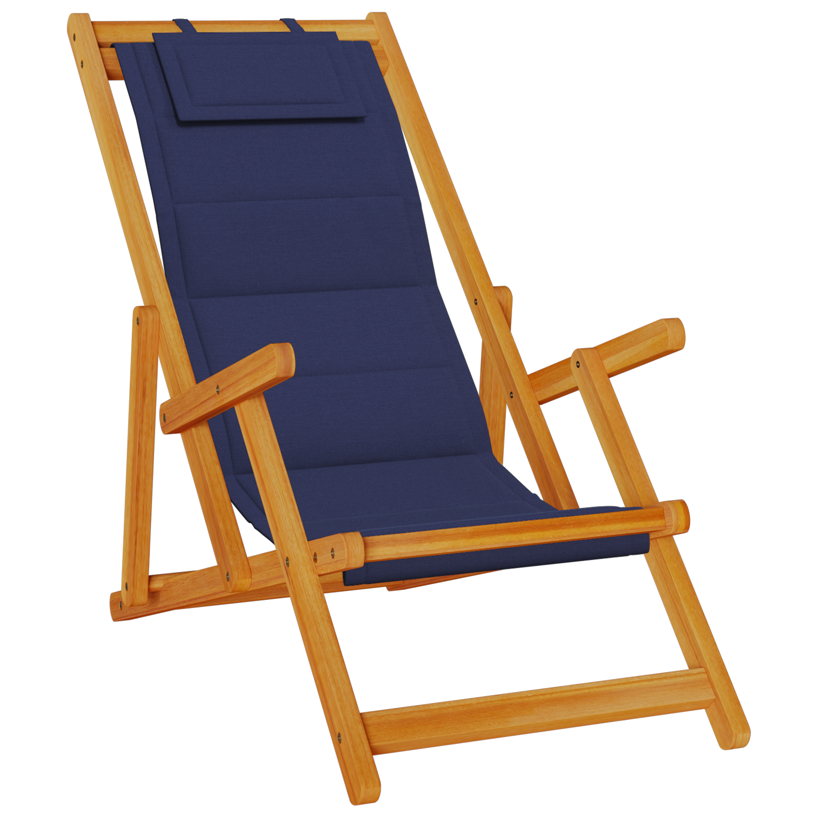 Chaises de plage pliantes vidaXL 2 pcs en bois d'acacia bleu et Textilène Chaises de jardin vidaXL