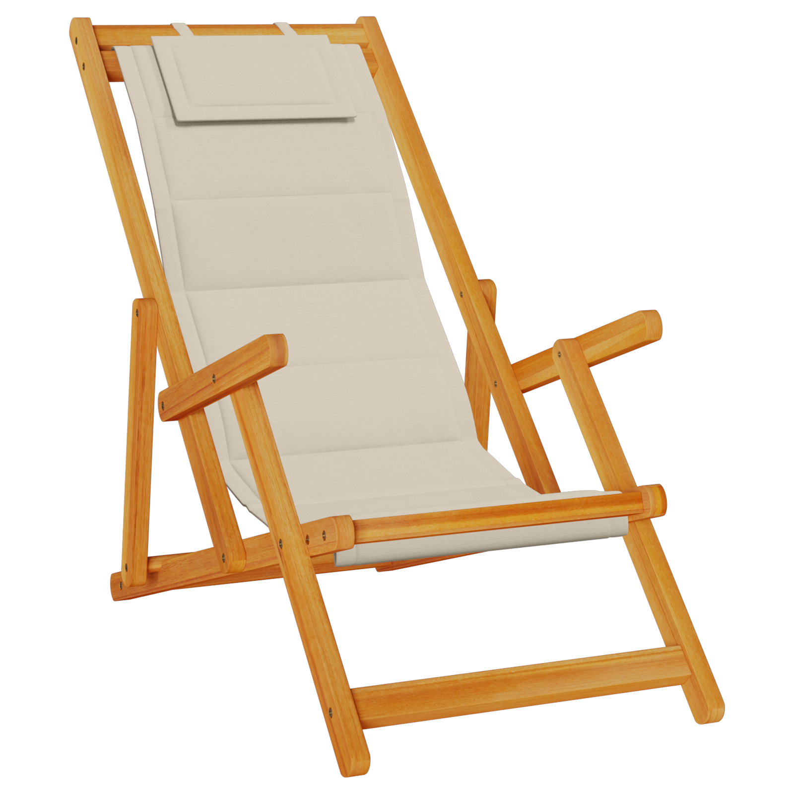 Chaises de plage pliantes vidaXL 2 pcs Taupe en bois d'acacia et Textilène Chaises de jardin vidaXL